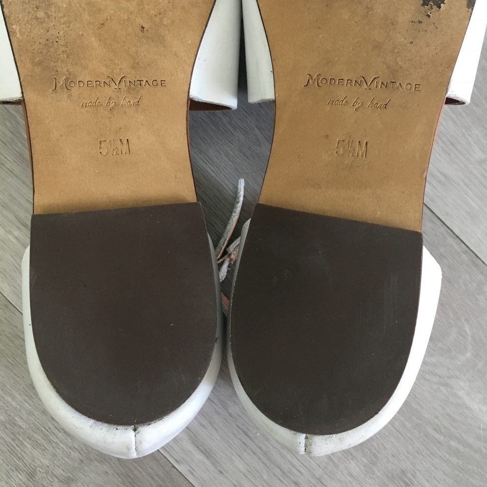 Handmade White Ankle Strap Summer Sandals - Picture 6 of 8